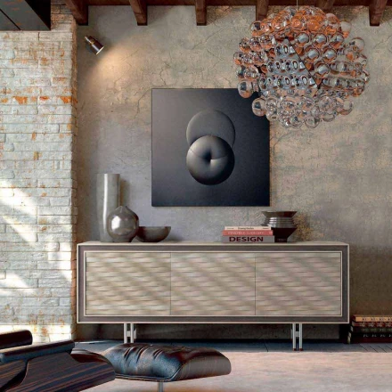 Modernes Sideboard aus Massivholz, B192 x T 50 cm, Teresa Viadurini