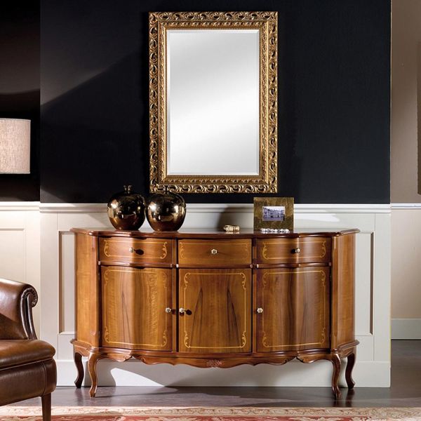 Luxuriöses sideboard mit 3 türen und 3 holzschubladen made in italy - leonor