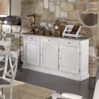 Holz-Sideboard mit 3 Schubladen und 3 Türen, hergestellt in Italien – Uller Viadurini