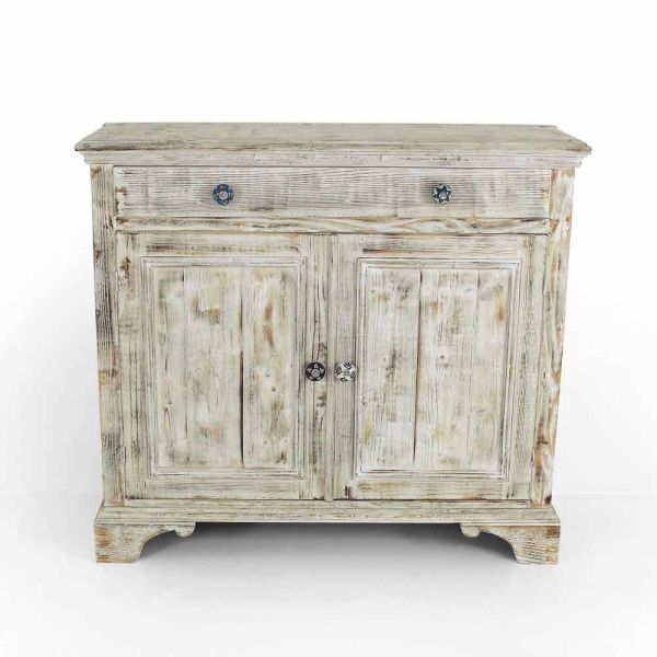 Massives fichtenholz sideboard mit internen regalen made in italy - pierrot