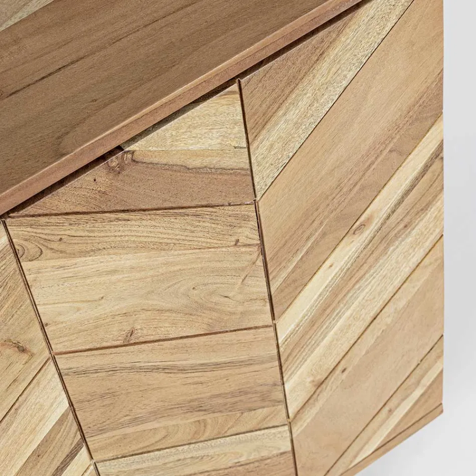 Sideboard aus Akazienholz mit 2 Türen und 3 Schubladen Design Homemotion - Carla Viadurini