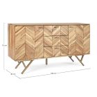 Sideboard aus Akazienholz mit 2 Türen und 3 Schubladen Design Homemotion - Carla Viadurini