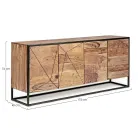 Sideboard aus Akazienholz und Stahl 3 oder 4 Türen Homemotion - Cristoforo Viadurini
