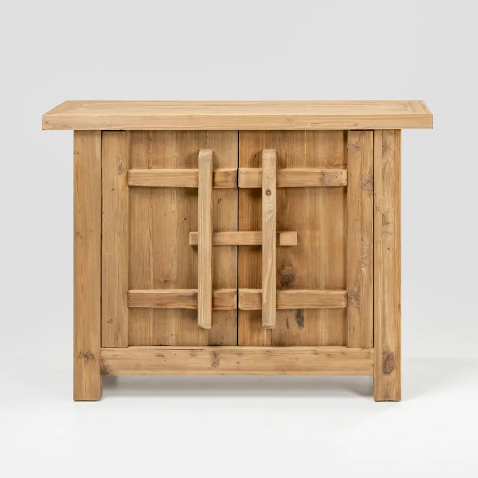Sideboard aus naturbelassenem, gealtertem Kiefernholz mit 2 oder 4 Türen - Aituno Viadurini