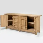 Sideboard aus naturbelassenem, gealtertem Kiefernholz mit 2 oder 4 Türen - Aituno Viadurini