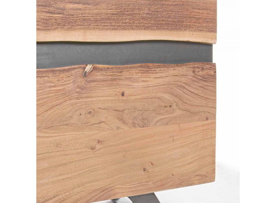 Sideboard aus Holz und lackiertem Stahl Modernes Design Homemotion - Silvia Viadurini