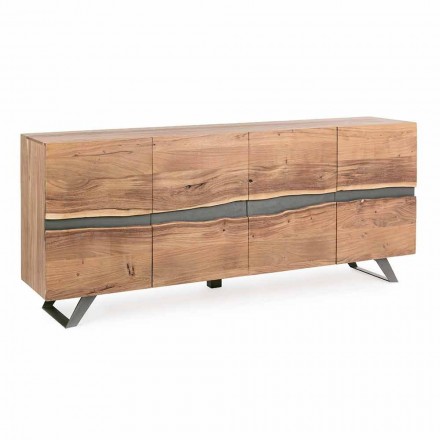 Sideboard aus Holz und lackiertem Stahl Modernes Design Homemotion - Silvia Viadurini