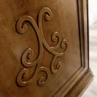 Sideboard aus patiniertem Walnussholz mit Liliendekor, hergestellt in Italien – Kirsche Viadurini