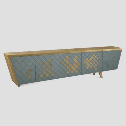 Massivholz-Sideboard mit modernen Details, hergestellt in Italien – Titilla Viadurini