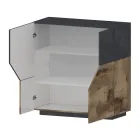 Sideboard aus Melaminholz 3 Räume und 2 Regale Made in Italy - Alyssa Viadurini