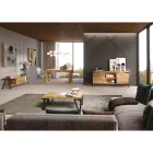 Sideboard aus Eichenholz und Metall mit 2 Türen und offenem Fach Made in Italy - Jennifer Viadurini