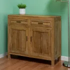 Sideboard aus massivem Teakholz mit 2 Türen und 2 Schubladen - Budo Viadurini