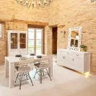 Sideboard aus massivem Teakholz mit 3 Türen und 3 Schubladen - Sumo Viadurini