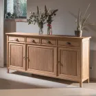 Sideboard aus massivem Teakholz mit 3 Türen und 4 Schubladen - Judo Viadurini