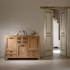 Sideboard aus massivem Teakholz mit 3 Türen und 8 Schubladen - Quan Viadurini