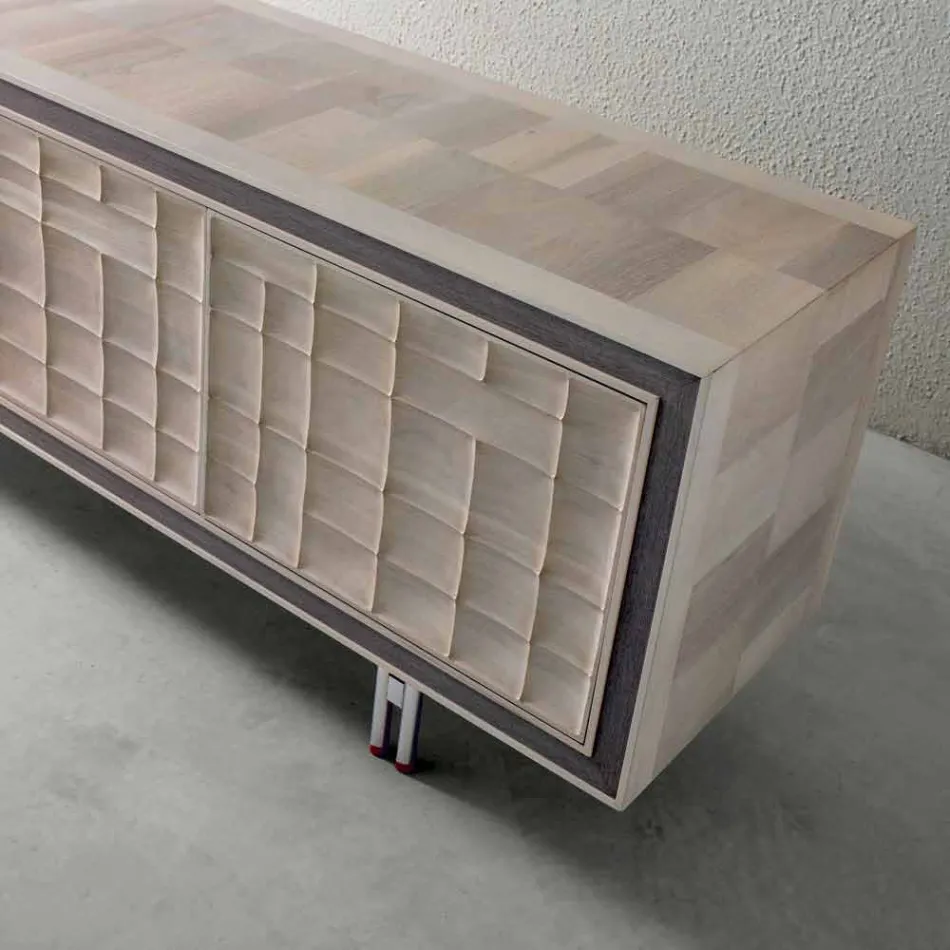 Modernes Design Sideboard mit 3 Türen aus Massivholz Anna Viadurini