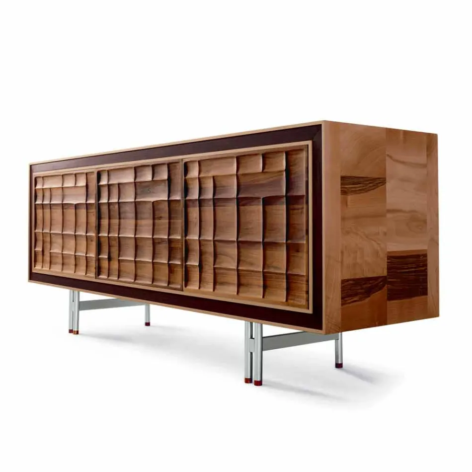 Modernes Design Sideboard mit 3 Türen aus Massivholz Anna Viadurini