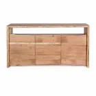 Modernes Sideboard aus Akazienholz mit 2 Türen und 3 Schubladen Homemotion - Lauro Viadurini