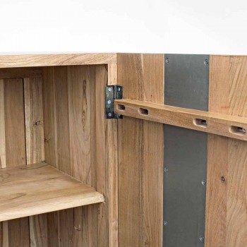 Modernes Sideboard aus Akazienholz mit Metalleinsätzen Homemotion - Sonia