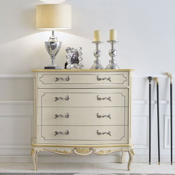 Klassisches wohnzimmer-sideboard aus weißem holz oder nussbaum made in italy - chantilly