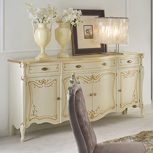 Luxuriöses wohnzimmer-sideboard aus klassischem made in italy-holz - caligola