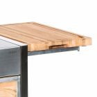 Außenküche aus Stahl und Holz mit Teppanyaki - Buoncalliope Viadurini