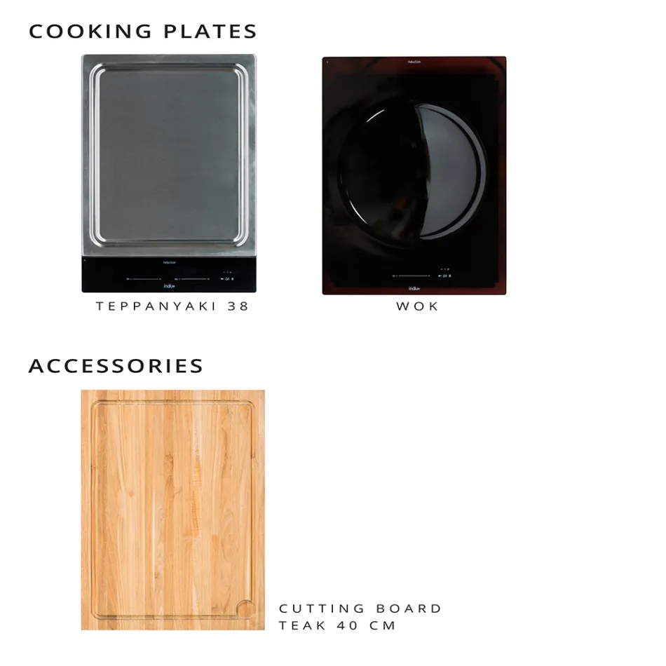 Outdoor-Küche 141x70x93 cm aus massivem Teakholz und Aluminium - Stilosa Viadurini