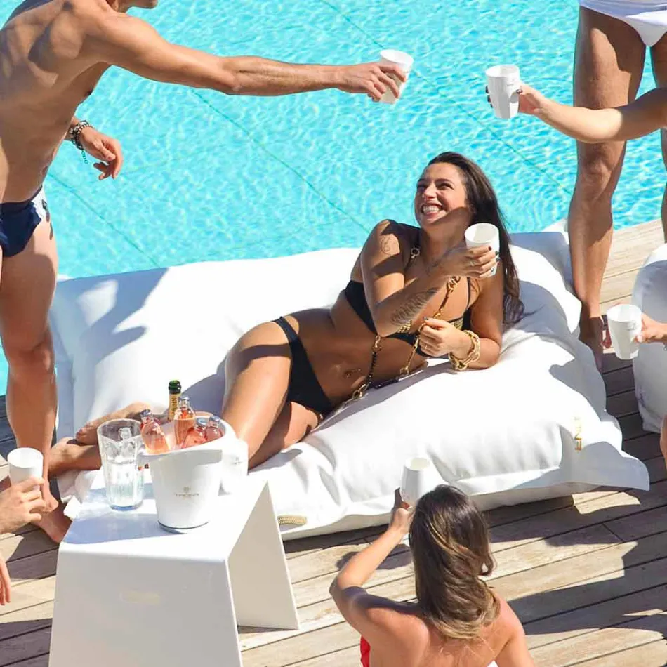 Cloud Kissen Entspannung im Freien Kunstleder wissen nautische Trona Viadurini