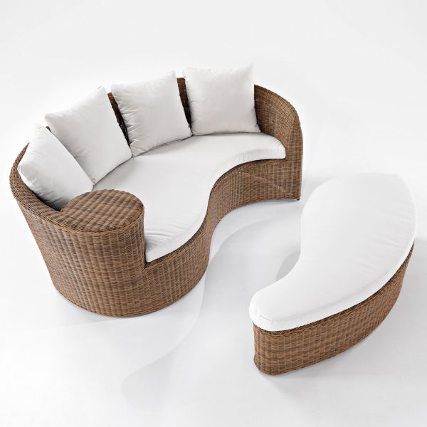 Garden daybad aus polyrattan-faser 2 elemente - frau