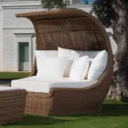 Design Daybed aus luxuriösem gewebtem synthetischem Rattan - Yves Viadurini