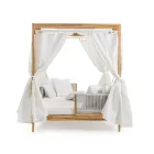 Outdoor-Tagesbett aus Teakholz und Seilweberei - Arjuna Viadurini