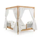 Outdoor-Tagesbett aus Teakholz und Seilweberei - Arjuna Viadurini