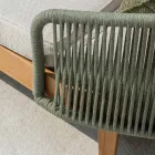 Gartenliege aus Teakholz, Aluminium, Seil und Kissen – Jacub Viadurini