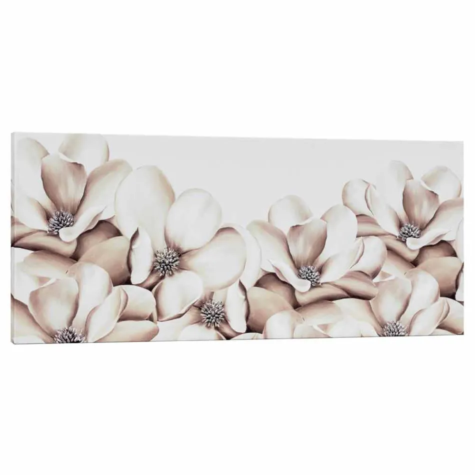 In Itali Moscal auf einer handverzierten floralen Leinwand bemalt Viadurini