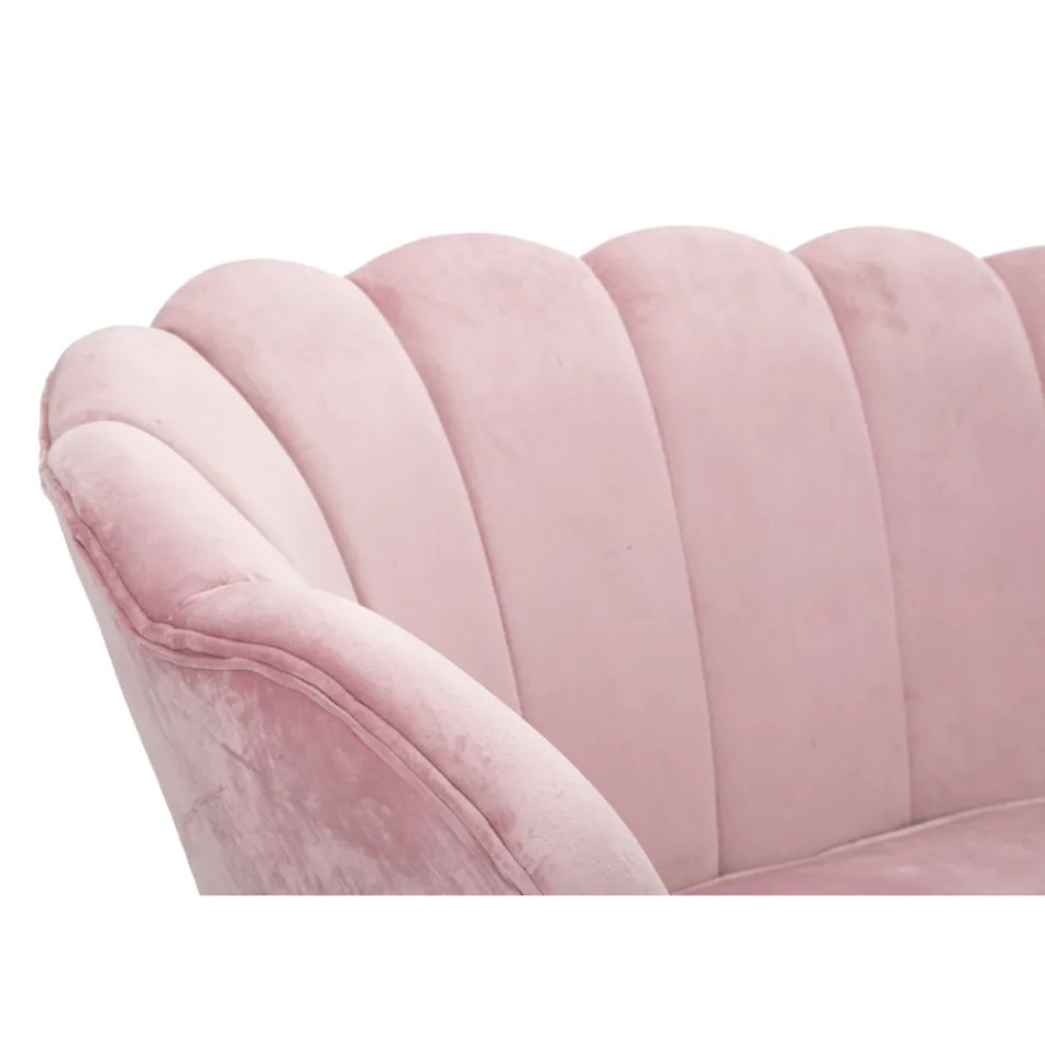 Modernes 2-Sitzer-Sofa aus Samt mit goldenen Eisenfüßen - Annina Viadurini