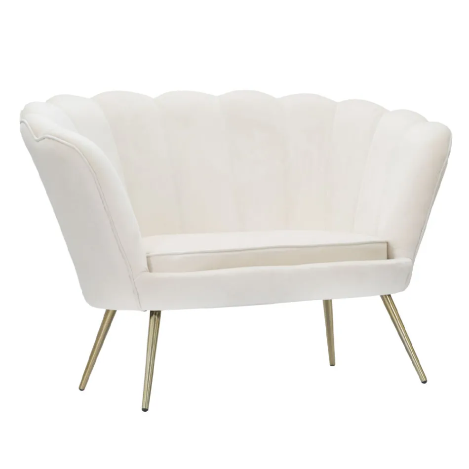 Modernes 2-Sitzer-Sofa aus Samt mit goldenen Eisenfüßen - Annina Viadurini