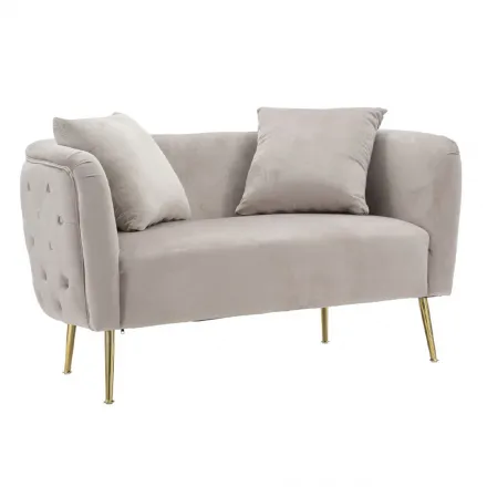 2-Sitzer-Sofa mit Samtbezug und Eisenfüßen - Annetta Viadurini