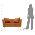 Zweisitzer-Sofa in Designer-Samt, Holz- und Eisenstruktur - Renita Viadurini