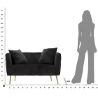 Zweisitzer-Sofa in Designer-Samt, Holz- und Eisenstruktur - Renita Viadurini