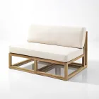 Outdoor-Sofa und Kissen aus natürlichem Teakholz – Circe Viadurini