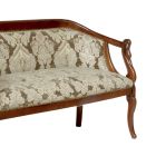 Sofa aus dekoriertem Stoff und patinierter Walnussstruktur, hergestellt in Italien – Citrino Viadurini