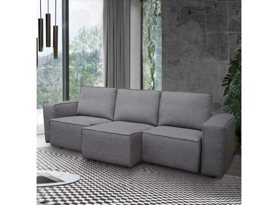2- oder 3-Sitzer-Sofa mit ausziehbaren Sitzen aus Stoff Made in Italy - Alis Viadurini