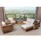 2- oder 3-Sitzer-Außensofa in Bananenbaum mit Kissen - Legolas Viadurini