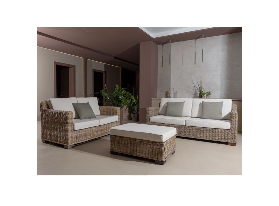 2- oder 3-Sitzer Outdoor-Sofa in Grau Kubù mit Kissen – Cerys Viadurini