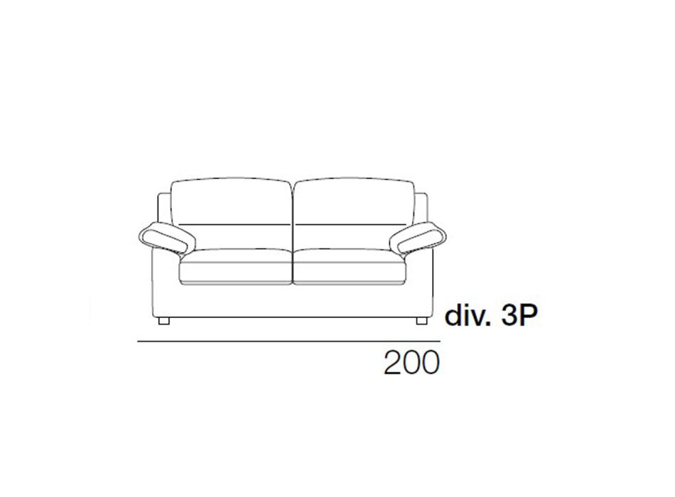 2- oder 3-Sitzer-Sofa mit Stoffbezug und Füßen Made in Italy - Budapest