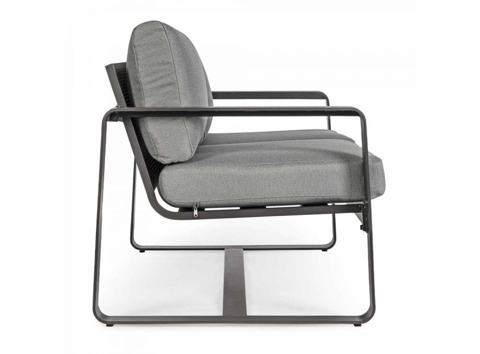 2-Sitzer-Outdoor-Sofa aus Aluminium mit Stoffkissen - Mirea