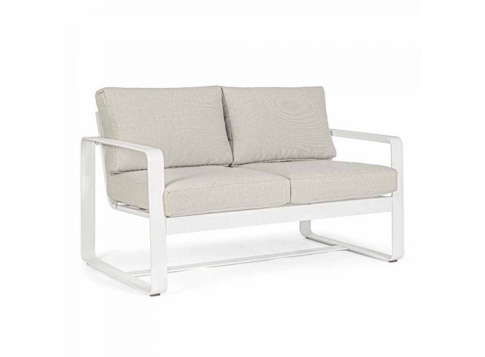 2-Sitzer-Outdoor-Sofa aus Aluminium mit Stoffkissen - Mirea
