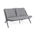 2-Sitzer-Outdoor-Sofa aus Aluminium und Seil mit Kissen, Homemotion - Gillian