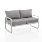 2-Sitzer-Außensofa aus Aluminium und Kissen mit Polyesterbezug - Avoir Viadurini