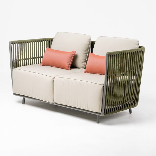 2-sitzer outdoor-sofa aus aluminium und weben - eugene